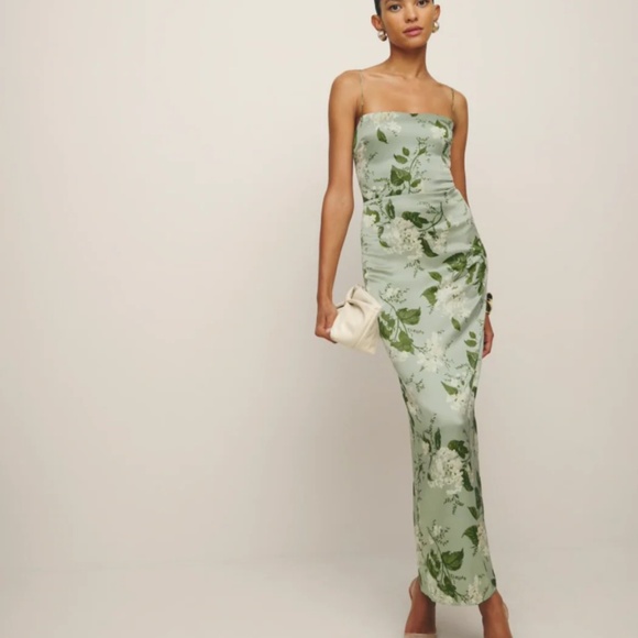 Reformation Frankie silk dress in tea garden NWT - Picture 5 of 5